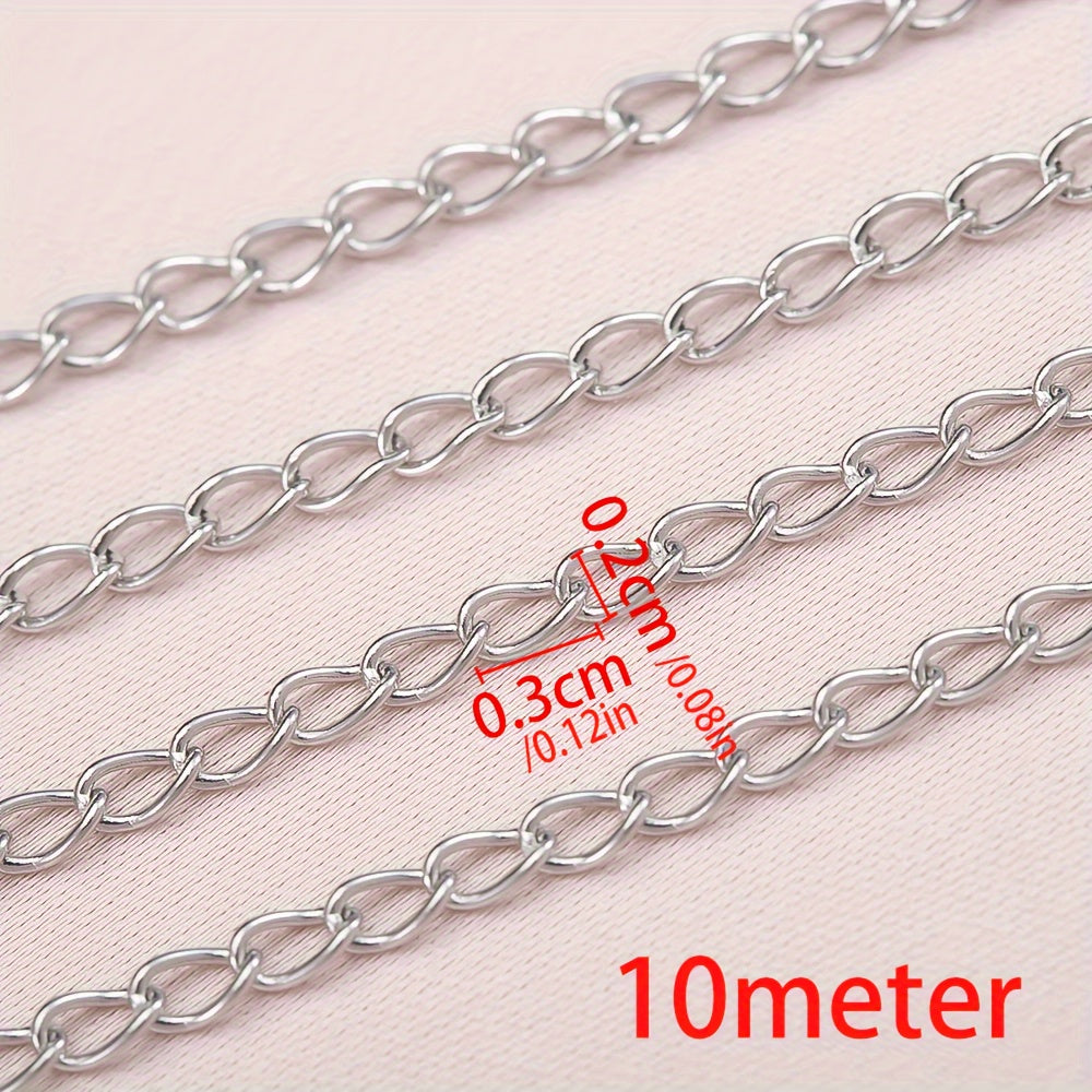 10m Stainless Steel Jewelry Chain for Crafting Necklaces and Bracelets
