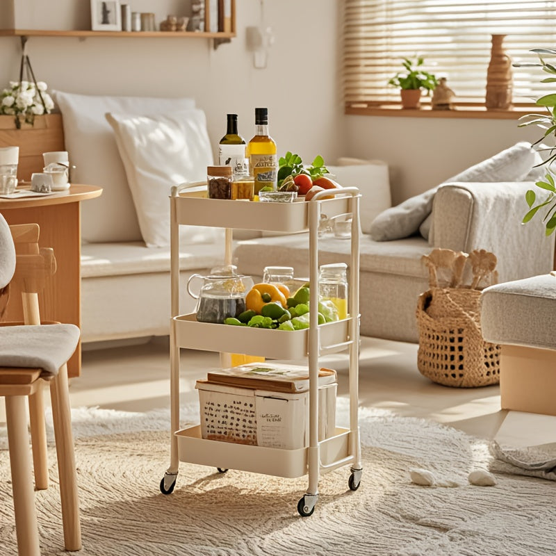 Carro de utilidad con ruedas de plástico, organizador, con múltiples niveles, sin ensamblaje