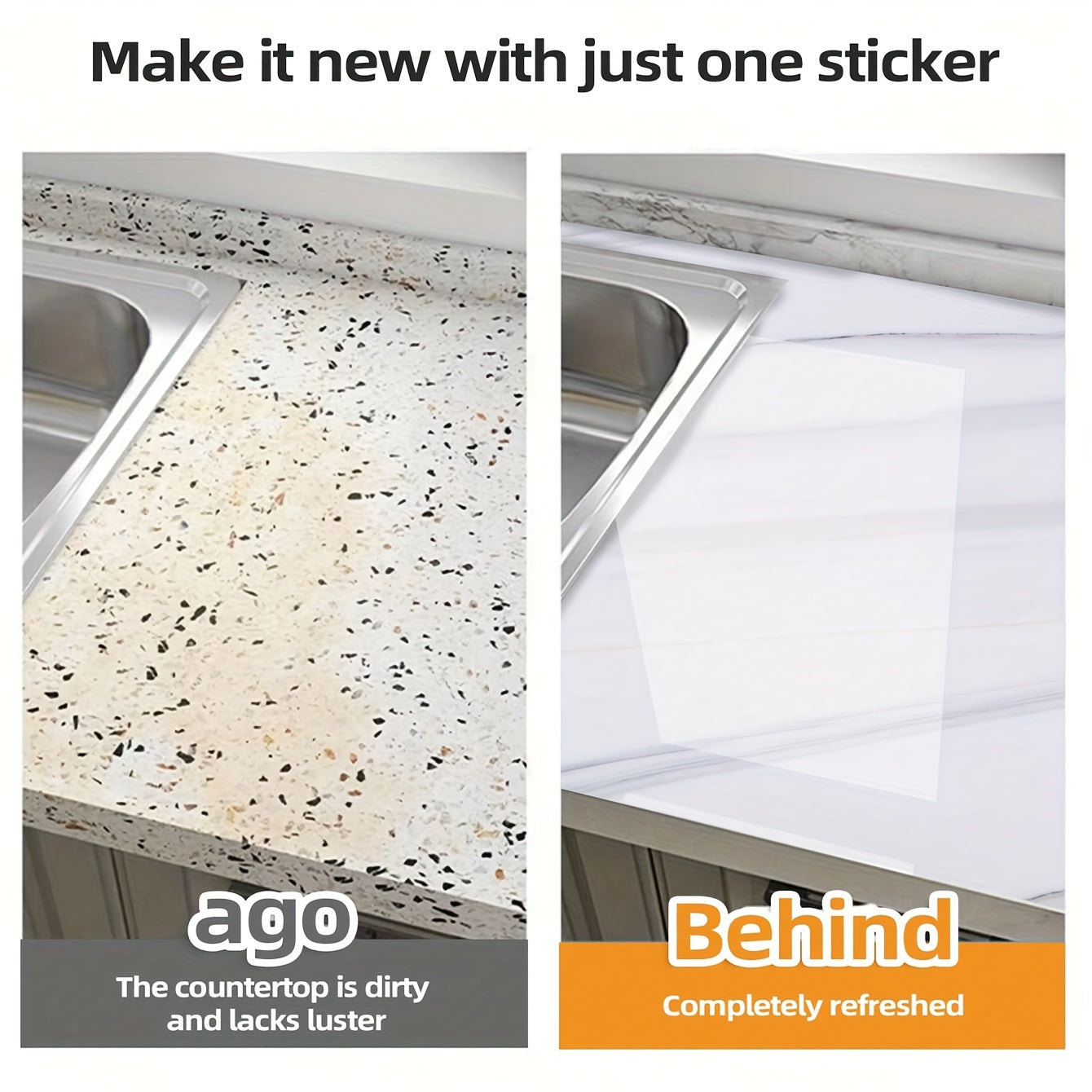 Self-Adhesive Waterproof Marble Wall Stickers for Kitchen Bathroom Renovation