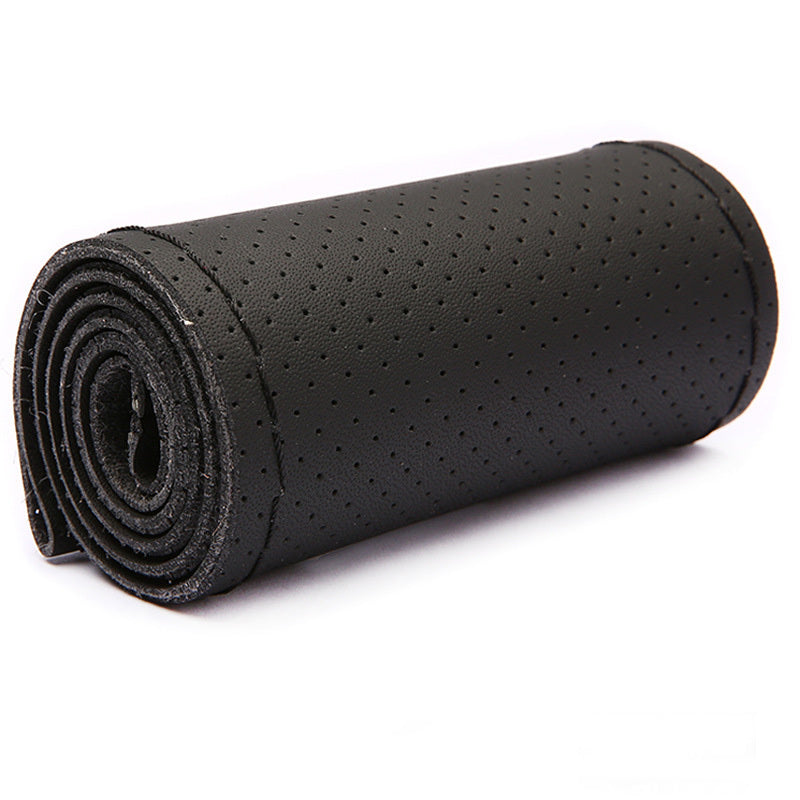 Avtomobil boshqaruv g'ildiragi qopqog'i, yopishqoqsiz, yumshoq sun'iy charm, 38 sm, igna va ip bilan