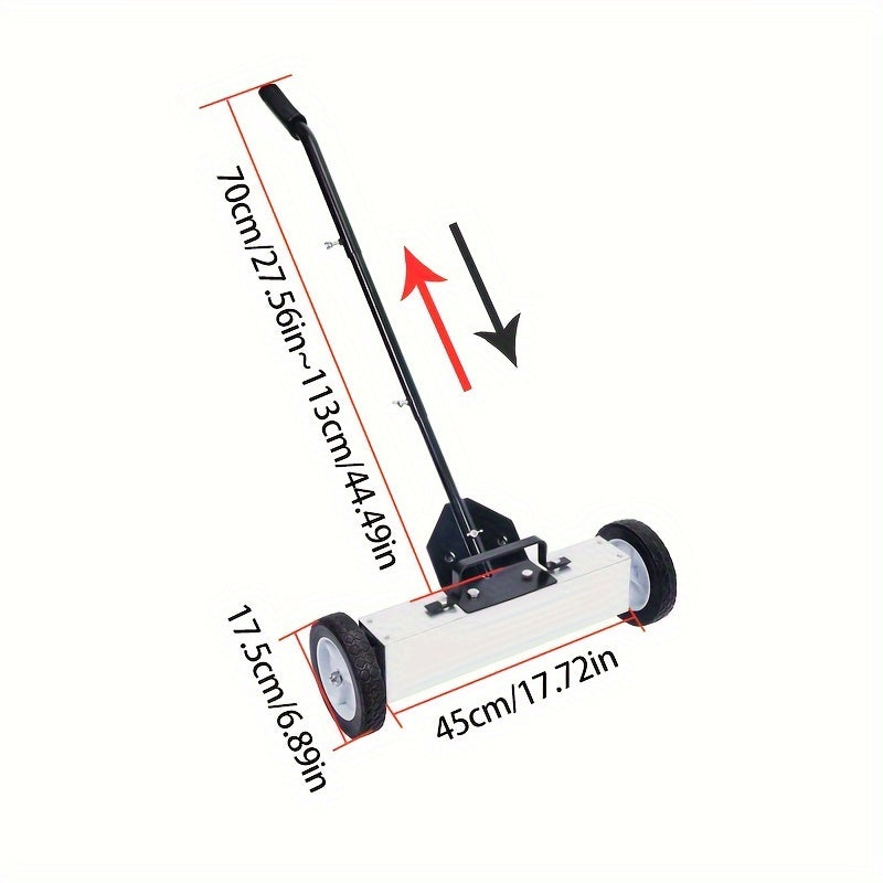 18-Inch Magnetic Floor Sweeper for Metal Debris Removal with Release Handle