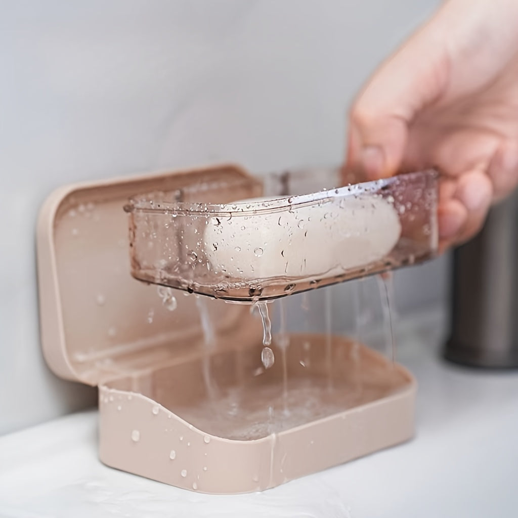 Dispensador de jabón con tapa de doble capa y vertido, para baño, cocina, viajes, fácil de limpiar