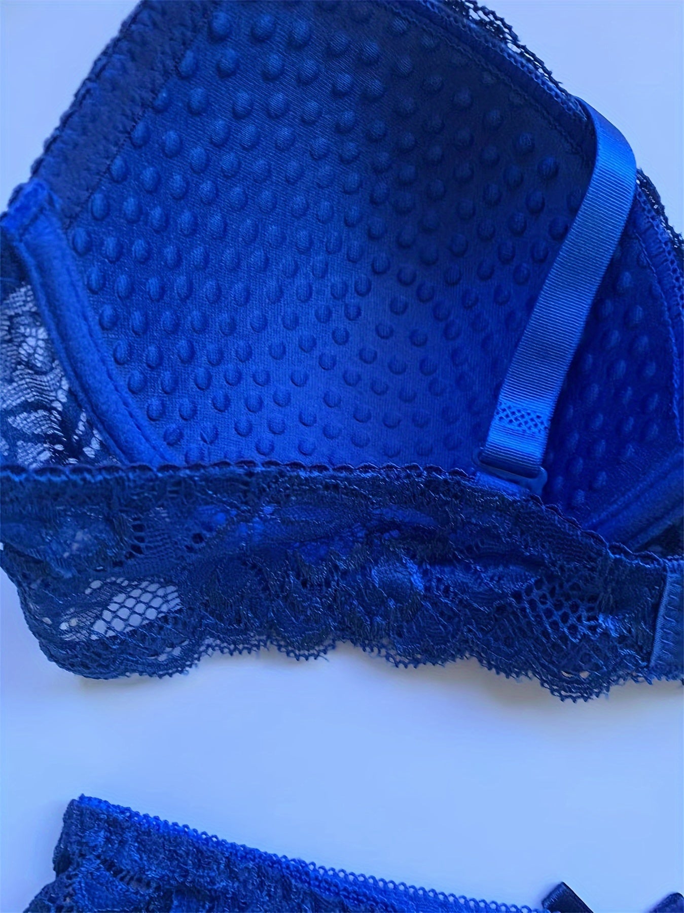 Lingerie Set for Adults Red Lace Bralette and Thong Medium Support Polyamide Spandex Low-Rise