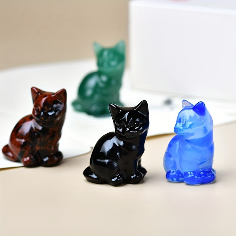 Набор кристальных котов с опцией голого камня для подарка или декорации