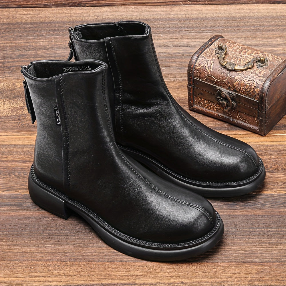 3429 Новые осенние и зимние женские ботинки с толстой подошвой, прямой цилиндрический дизайн