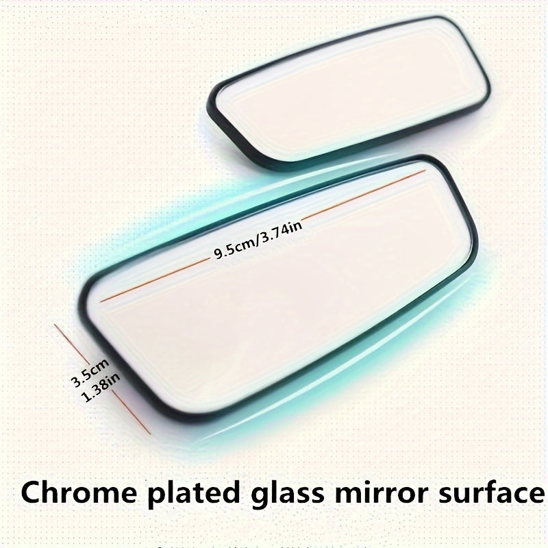 2PCS Car Oval Blind Spot Mirrors Universal Flat Wide Angle Rear View