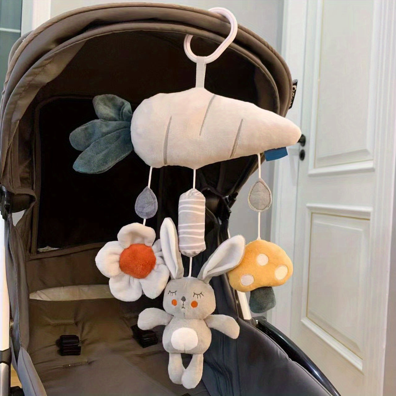 Soft Plush Baby Car Seat Toy Wind Chime for Stroller Crib Attachment