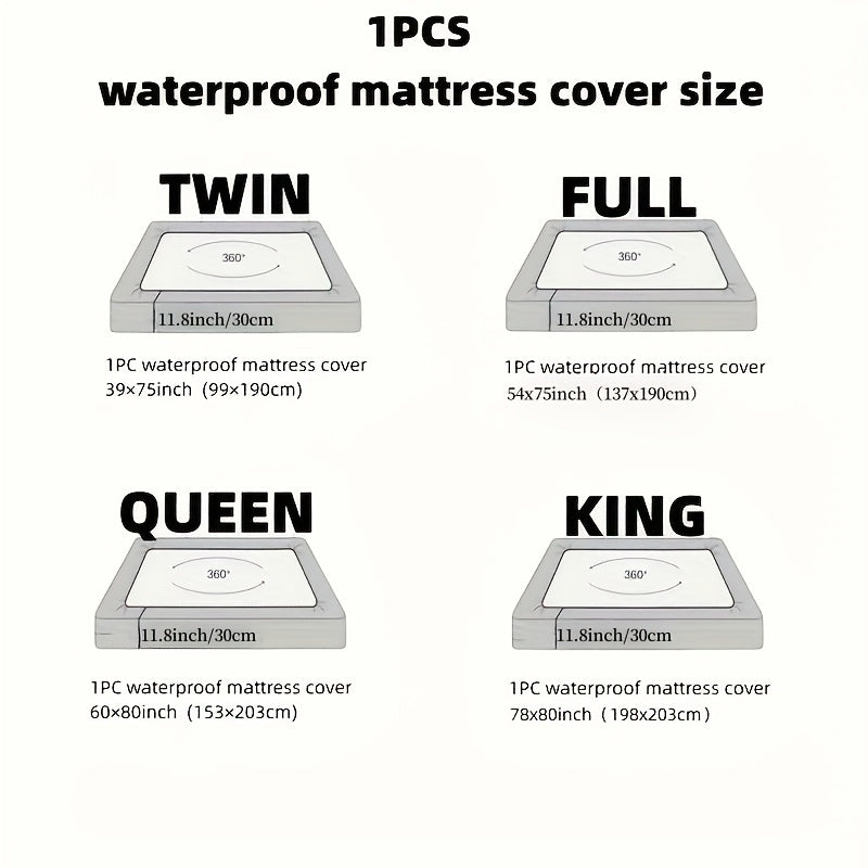 Suv o'tkazmaydigan, shovqinsiz, emboss qilingan yostiq qoplami, to'shakka mos keladigan, 29.97 sm chuqurlikdagi, yuviladigan, chang o'tkazmaydigan