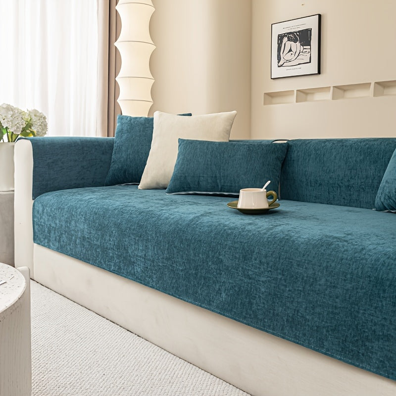 Chenille Sofa Cover for Armchairs and 4-Seater Sofas Pet-Friendly Non-Slip Machine Washable