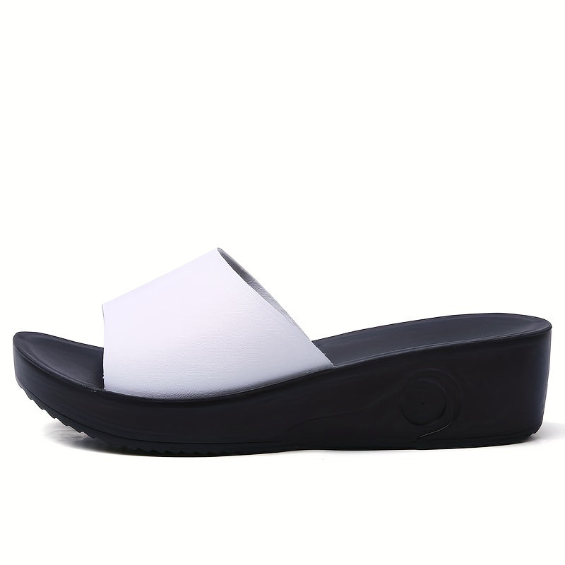 Women's Open Toe Slip-On Platform Wedge Sandals Casual Summer Shoes