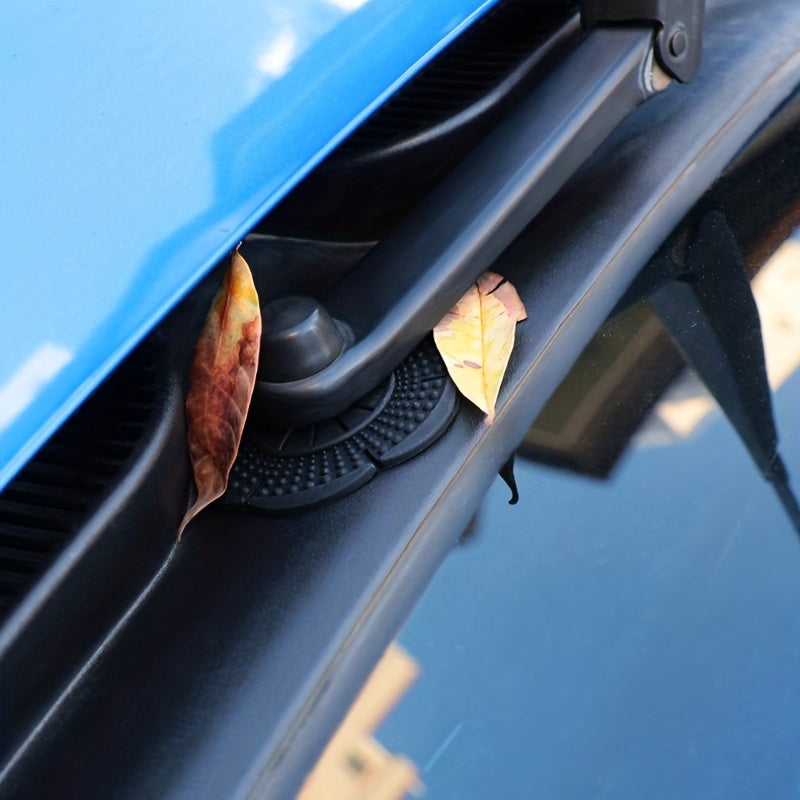 2pcs Matte Black Silicone Car Wiper Hole Covers Dustproof Windshield Guard