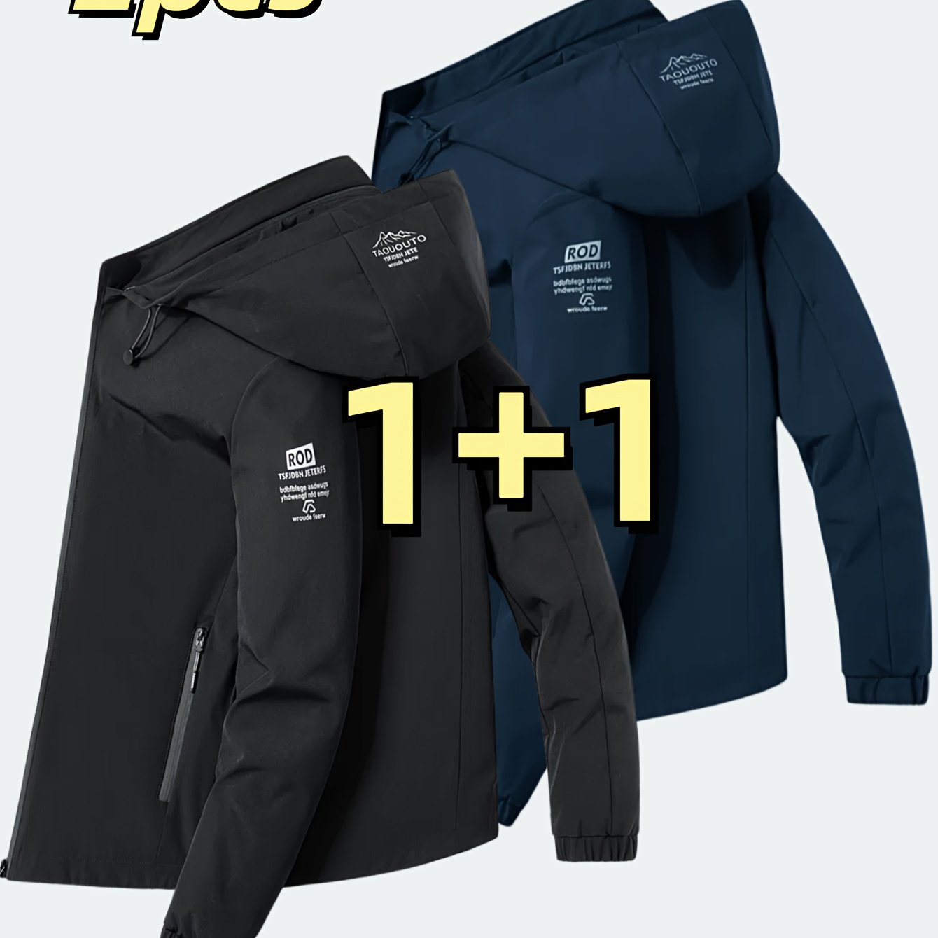 Erkaklar uchun shamol o'tkazmaydigan kapüşonli kurtka, tasodifiy koreys uslubida "Tashqi sarguzasht" tikuv bilan, qora va kulrang ranglarda mavjud.