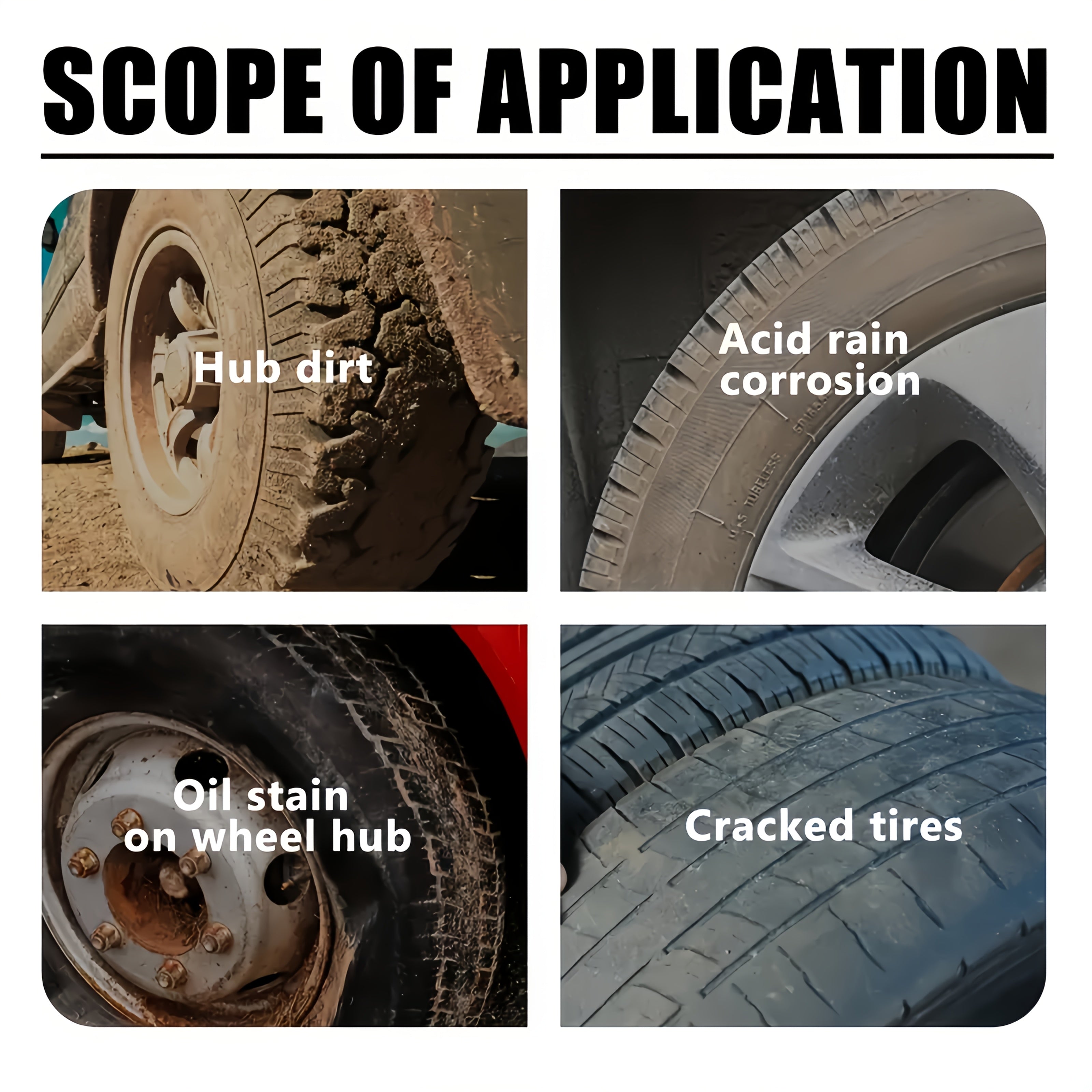 Kit de recubrimiento de neumáticos con aceite de coco para brillo y protección de caucho y plástico