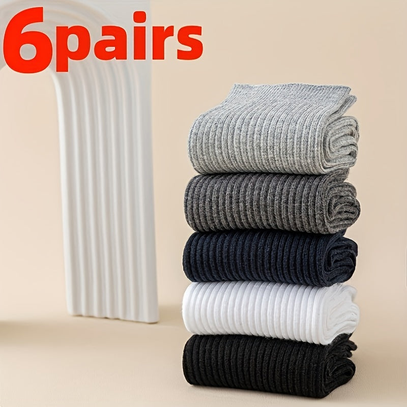 6 juft erkaklar uchun bir rangli crew paypoqlari, barcha mavsumlar uchun mos va biznes hamda sport uchun ideal. Uniseks, namni so'rib oluvchi va nafas oladigan, terga chidamli.