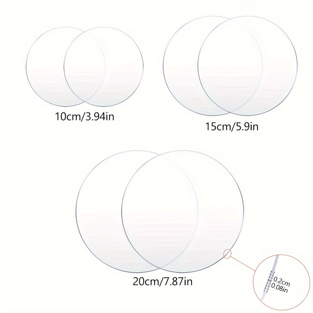Qayta ishlatiladigan akril dumaloq tort plitalari to'plami 2 ta 10.16cm 15.24cm 20.32cm 25.4cm Pishirish uchun asbob-uskunalar