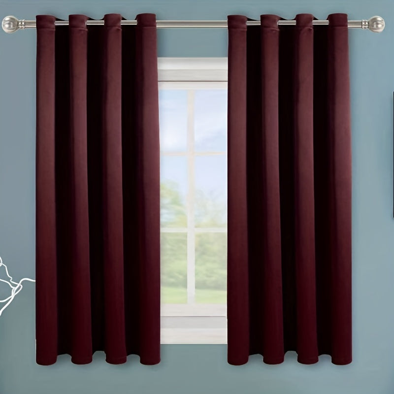 Blackout Curtain 1 Panel Solid Black Insulated Room Darkening for Bedroom Living Room
