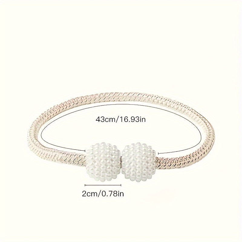 Set of 2 Modern Polyester Rope Window Drape Holdbacks for Home Office Decor