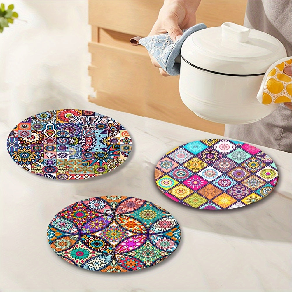 Wooden Placemats Set of 4 Heat-Resistant Non-Slip Easy to Clean for Home Office Parties