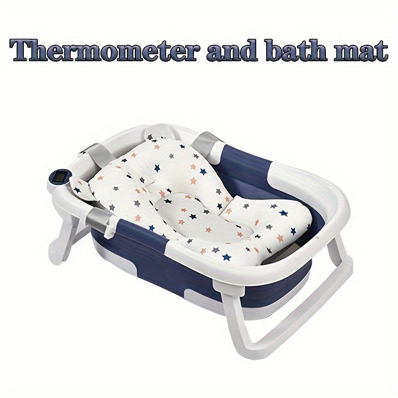 Baby Silicone Foldable Bathtub for Infants and Toddlers with Non-Slip Base