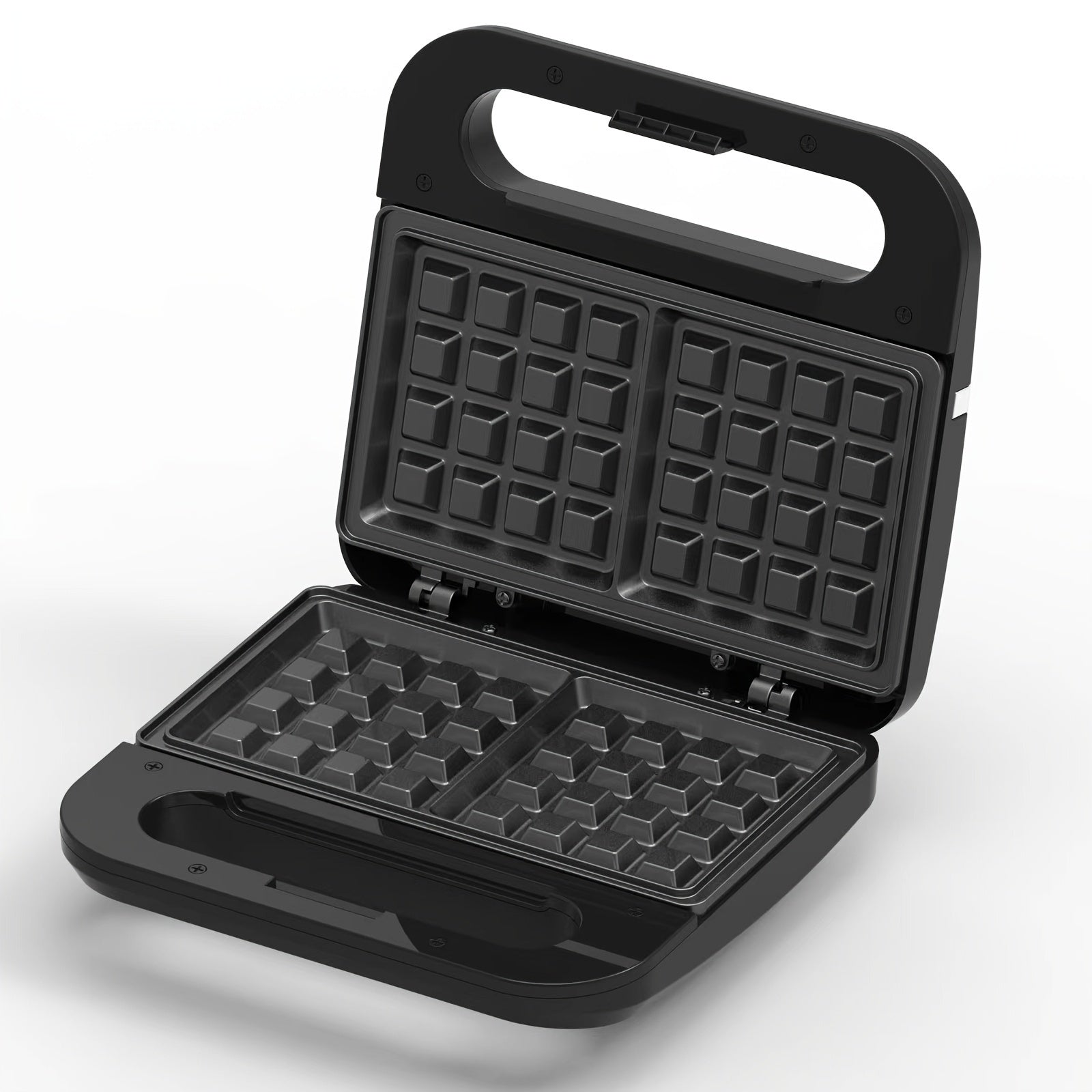 Yuqori tezlikda isitadigan, yopishmaydigan qoplamali vafli tayyorlagich. Portativ, bosish bilan boshqariladigan va Yevropa standart rozetkaga ega. Oilaviy nonushta uchun 1000W dan kam kuch bilan bardoshli plastmassa konstruktsiya.