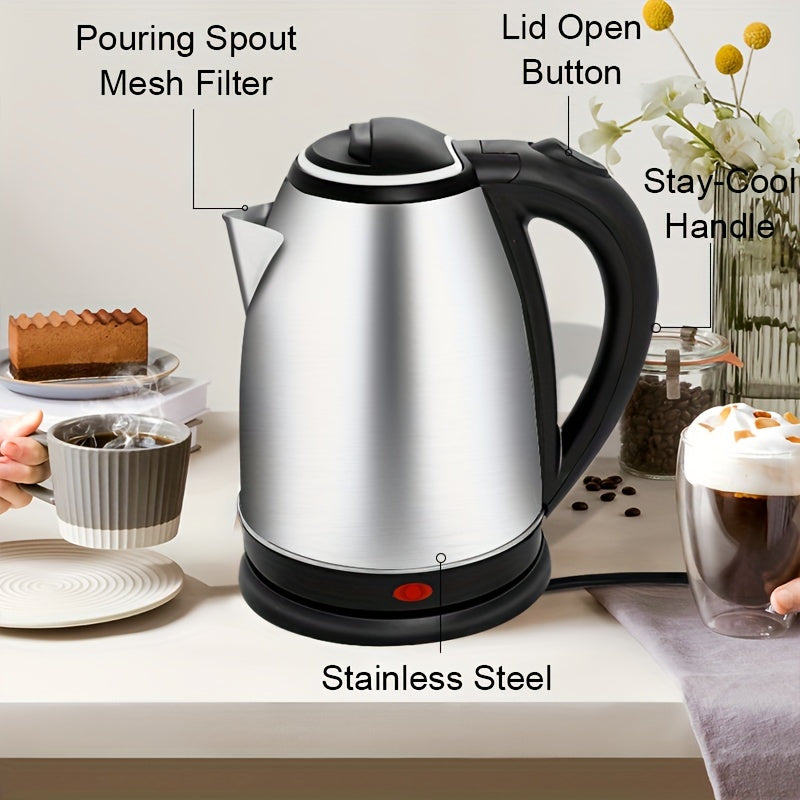 1.8L Electric Kettle BPA-Free 1500W Rapid Boil Black Stainless Steel