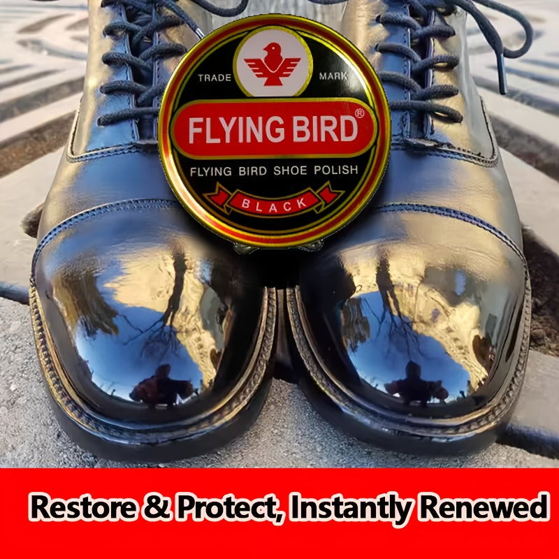 Black Shoe Polish Balm 40g Metal Box Nourishing Care for Shoes and Bags