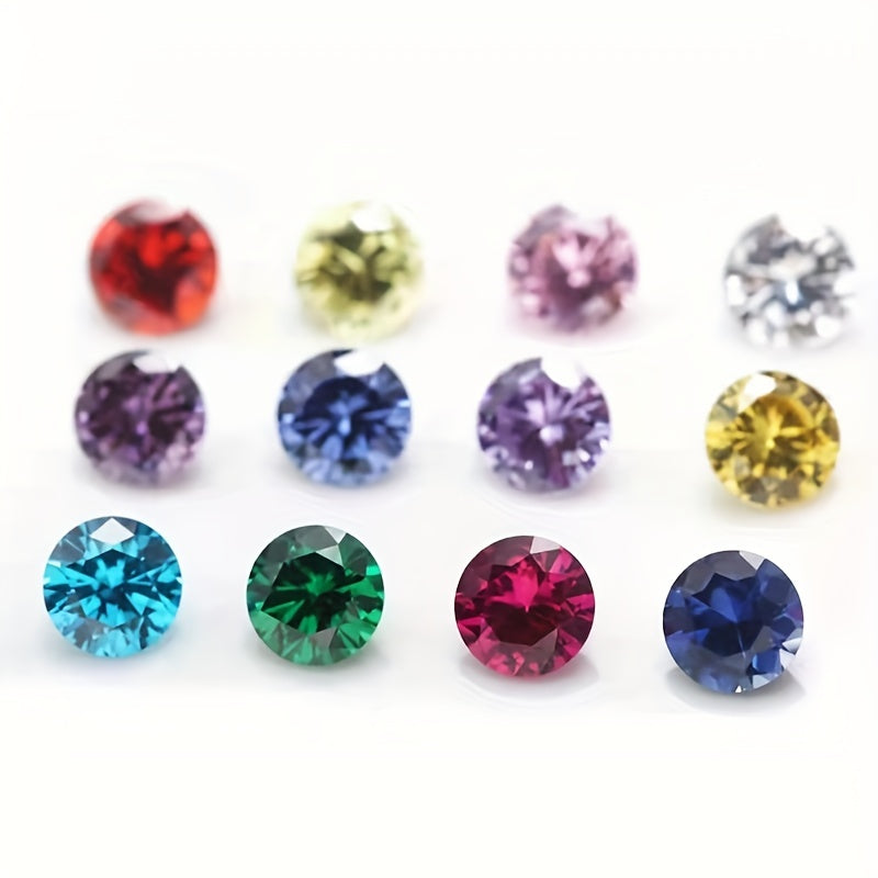 Set of 12 Mixed Color Synthetic Cubic Zirconia Gems for Jewelry Making 6mm 8mm 10mm