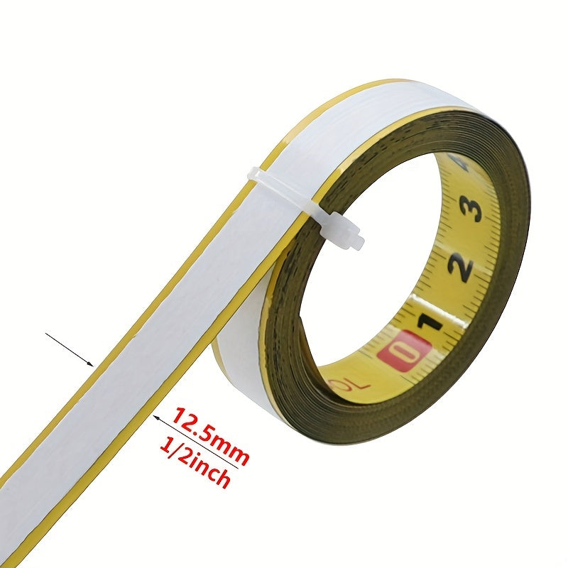 Self-Adhesive Tape Measure Iron 0.5 Inch Wide Metric Scale for Woodworking