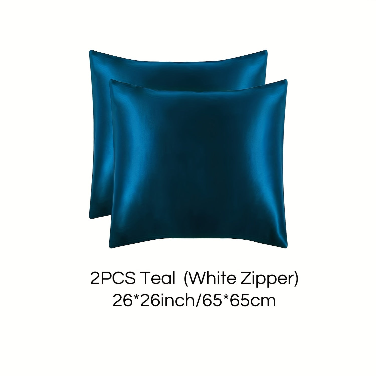 Set of 2 Mulberry Silk Pillowcases Hypoallergenic Satin Weave Solid Color Invisible Zipper Machine Washable Skin Hair Care