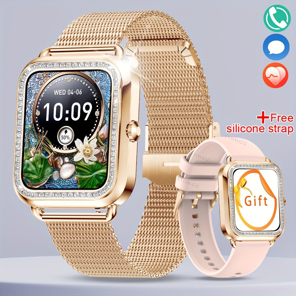 Women's Stainless Steel Smart Watch with 200+ Watch Faces, Sports Modes, Sleep Monitoring