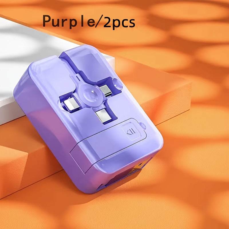 3-in-1 Phone Holder Data Cable with Fast Charging and Data Sync for Smartphones