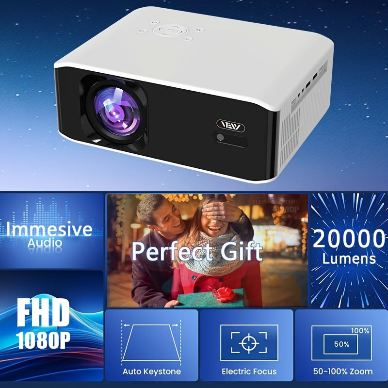 1080P Full HD Home Theater Projector with 4K Support and WiFi
