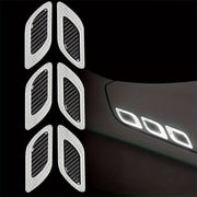 6pcs Car Reflective Decals Plastic Bumper Strips Scratch Masks for Safety