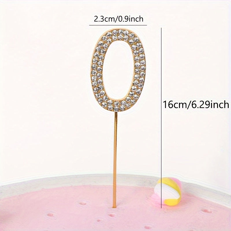 Gold or Silver Rhinestone Cake Topper for Birthdays Weddings and Showers