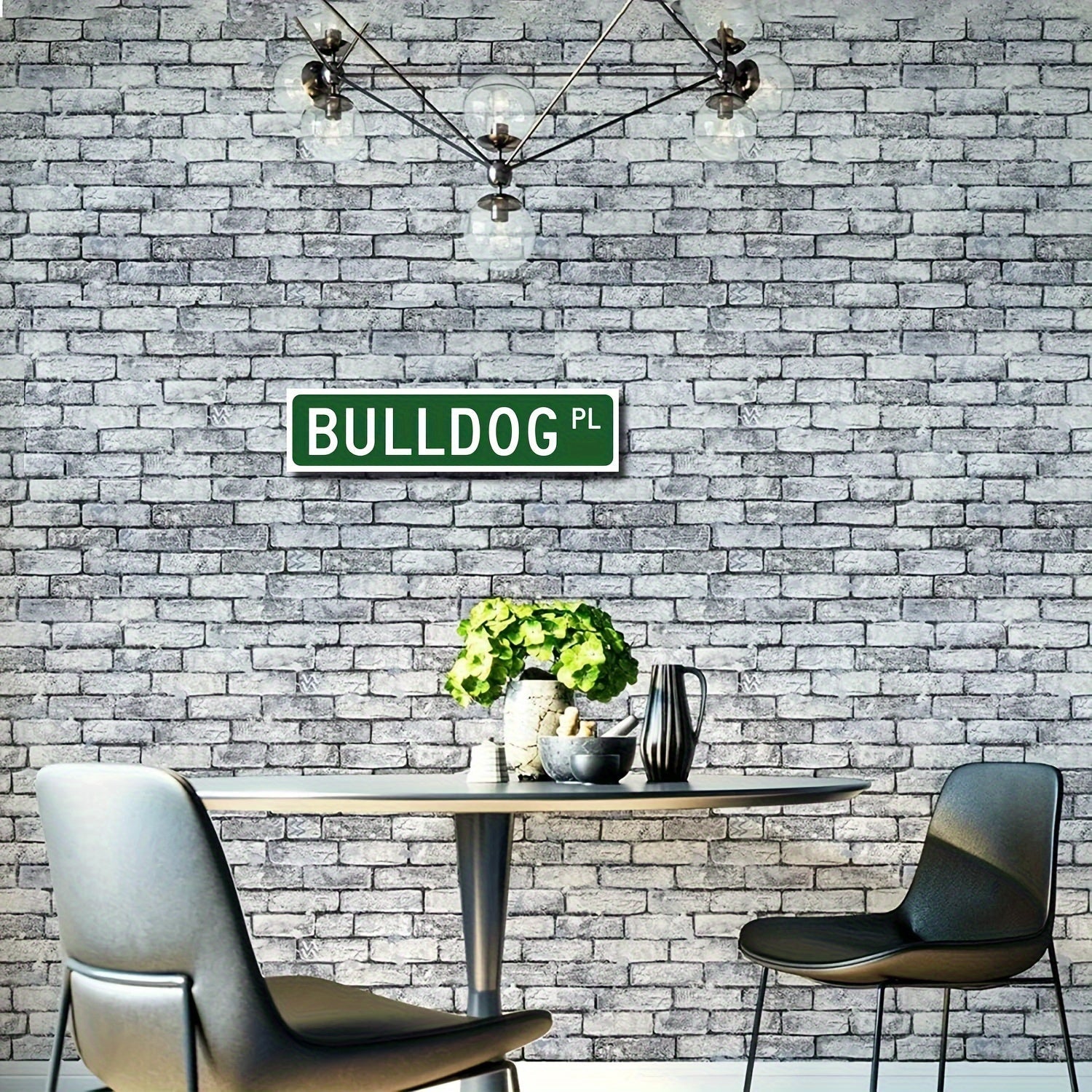"Bulldog Pl" dizayni bilan metall qoplama belgi - Mustahkam va uzoq muddatli, o'lchami 40.64X10.16 sm, uy, bar yoki garaj dekoratsiyasi uchun ajoyib - Itsevarlar va to'plovchilar uchun ajoyib sovg'a.