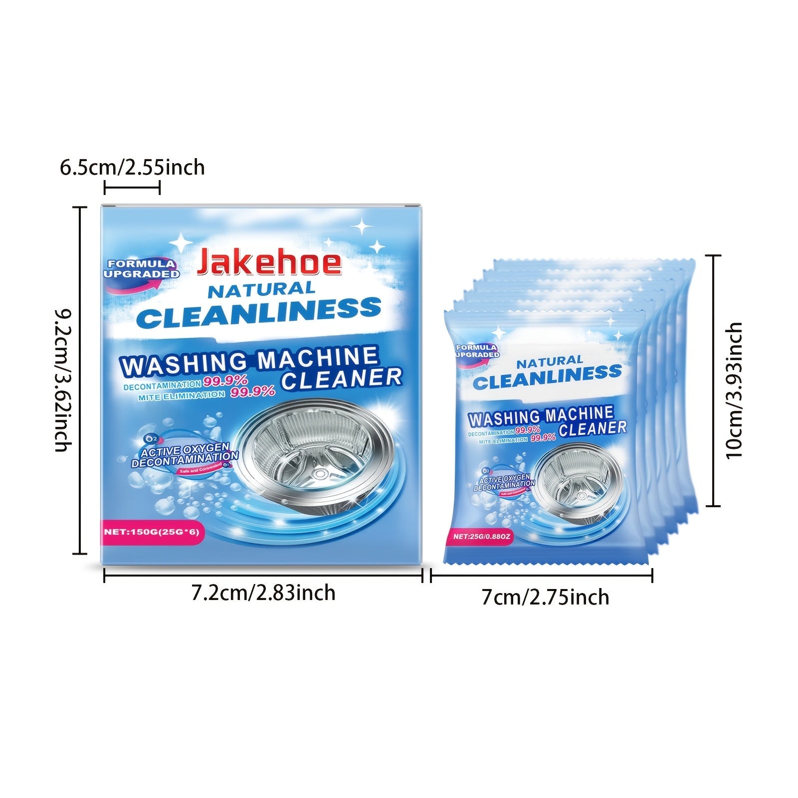 Stain Remover and Cleaning Powder for Washing Machines, Residue-Free, Odor Elimination