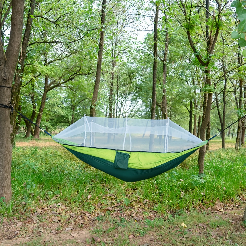 2-Person Camping Hammock with Mosquito Net Durable Nylon 272KG Capacity Outdoor Swing Rope