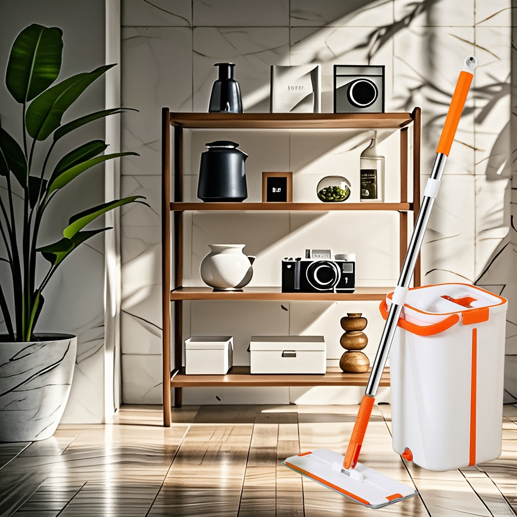 2-in-1 Dry and Wet Mop and Bucket Set for Kitchen Bathroom Living Room
