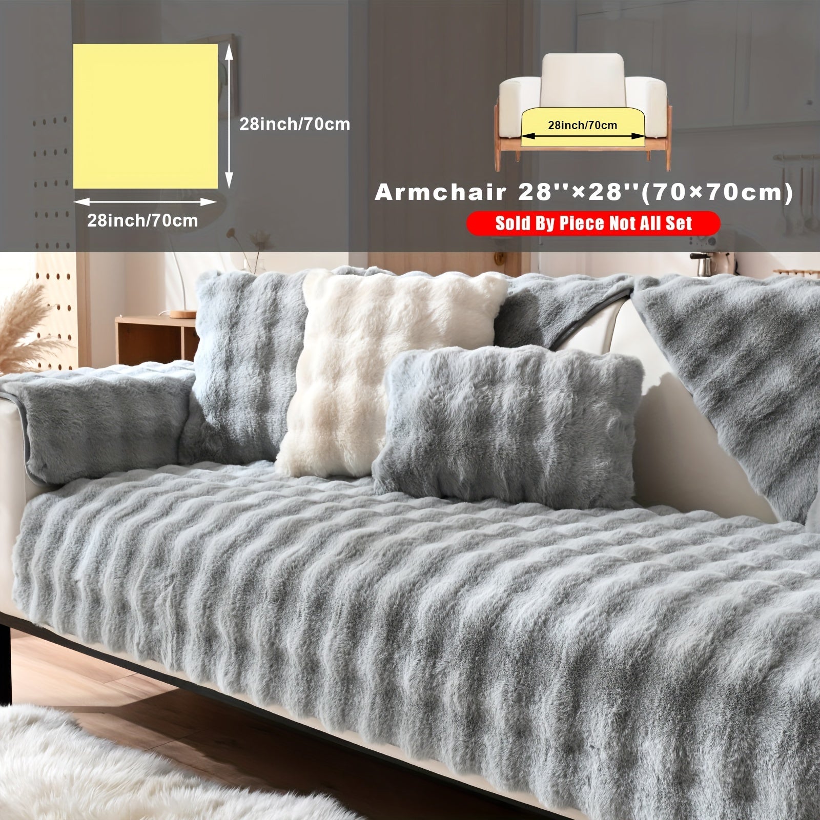 Накидка на диван из флиса для 2-4 местных диванов в 8 цветах, моющаяся в машине, дружелюбная к питомцам, современный дизайн