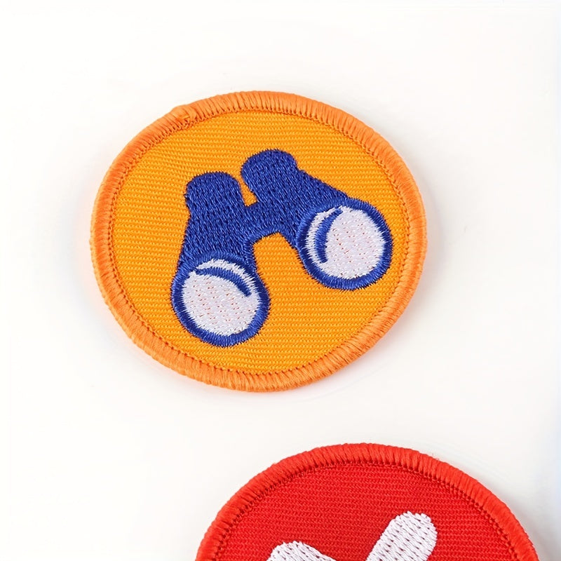 Set of 15 Vibrant Cartoon Badge Patches for Boys Scout Uniforms Embroidered Iron-On or Sew-On
