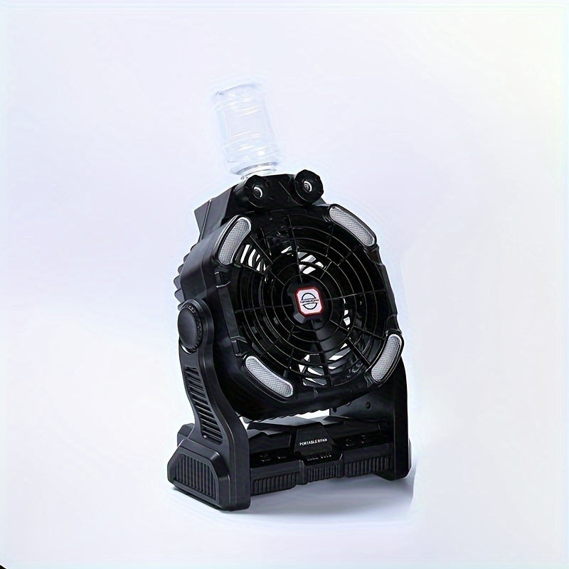 Portable Camping Fan with LED Lantern Dual Blade USB Rechargeable 20000mAh Battery