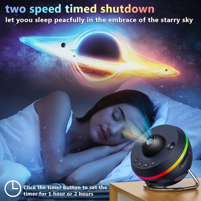 Galaxy Meteor Projector Night Light with Timer HD Nebula Lamp Adjustable Brightness Space Effects for Bedroom Home Theater