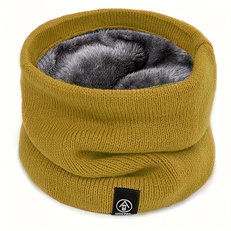 Unisex Fleece-Lined Neck Gaiter Winter Scarf for Outdoor Cycling Running Cold Weather