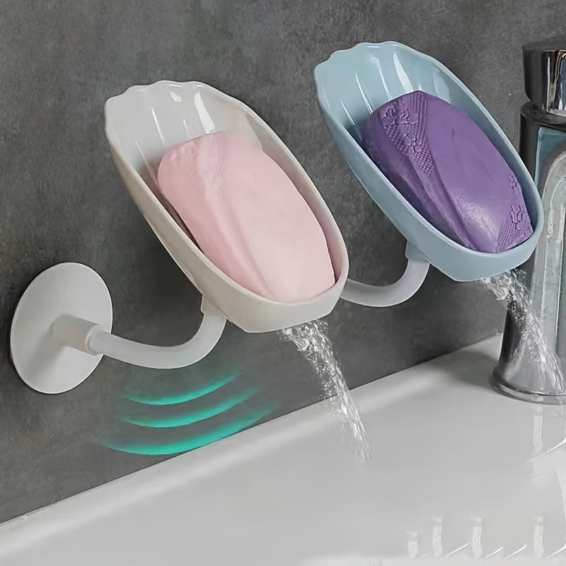 Shell-Shaped Soap Dish in White Pink and Purple for Bathroom Organization