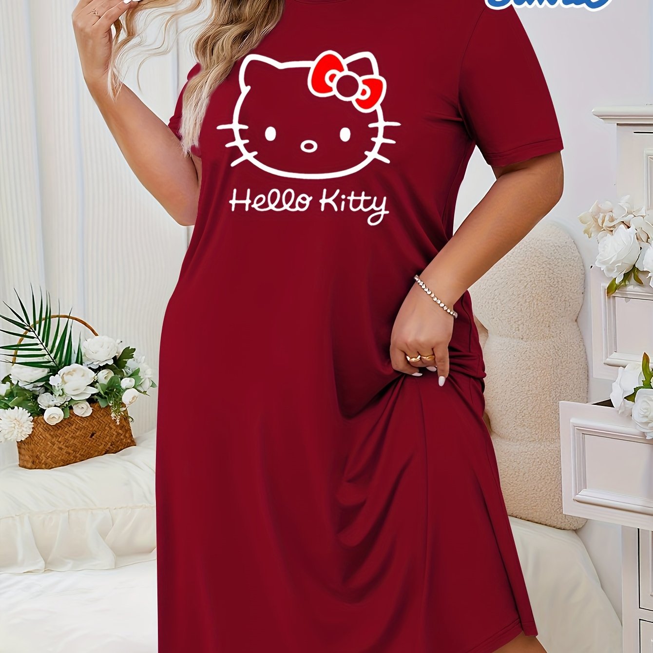 Women’s Cotton Short Sleeve Nightgown Casual Plus Size Sleepwear