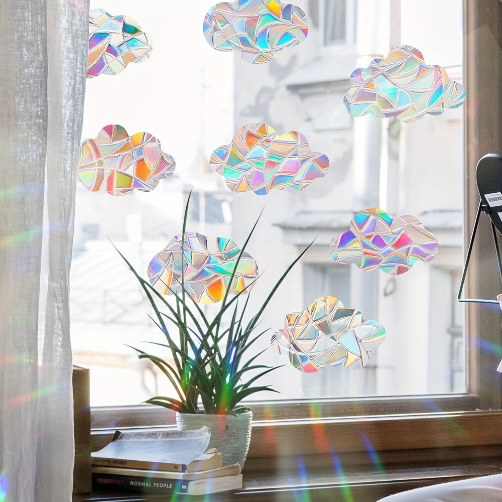 Round Glass Sun Catcher Rainbow Window Film Electrostatic PVC Sticker for Home Decor