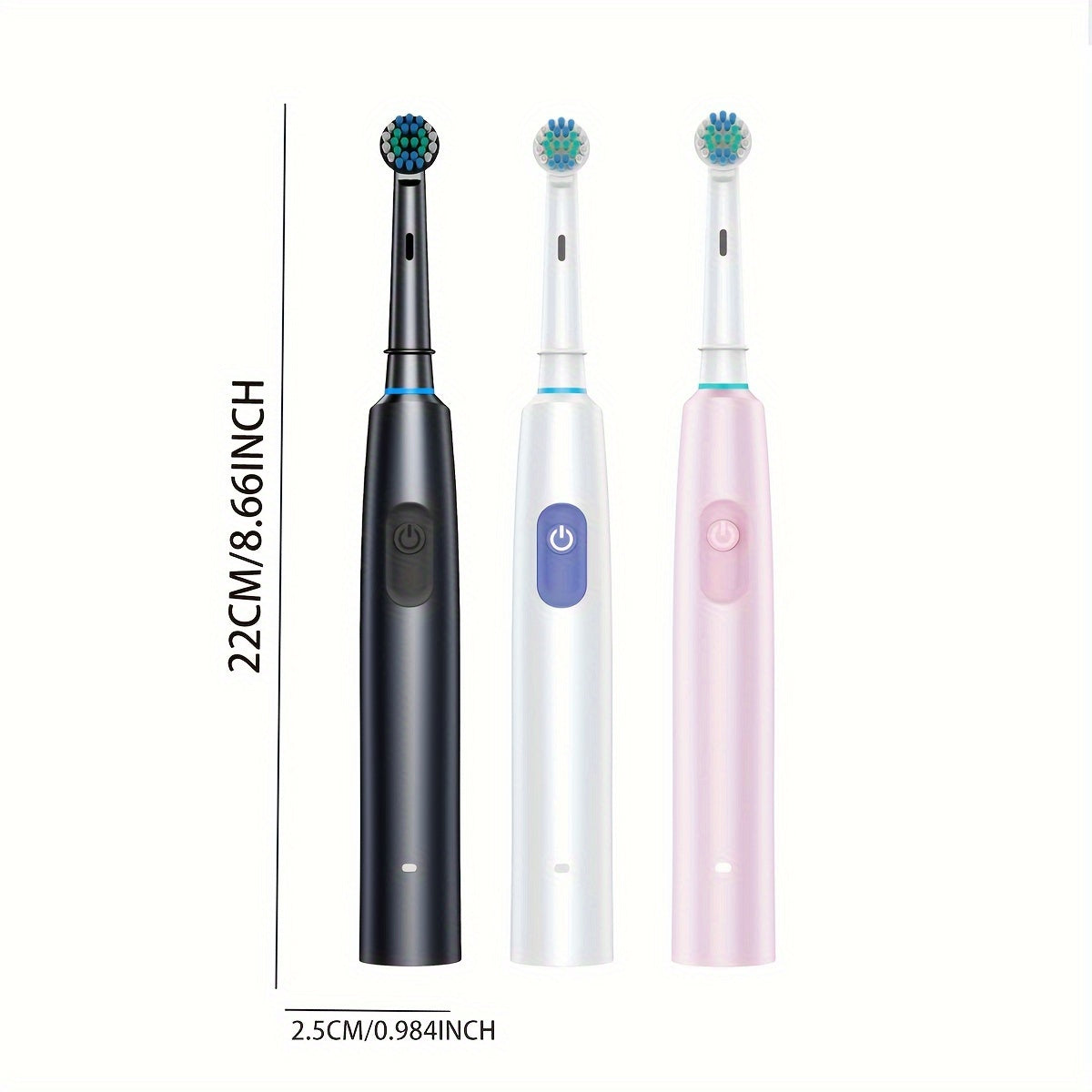 Electric Toothbrush for Adults with 5 Modes and 8 Rotatable Soft Bristle Heads in Black