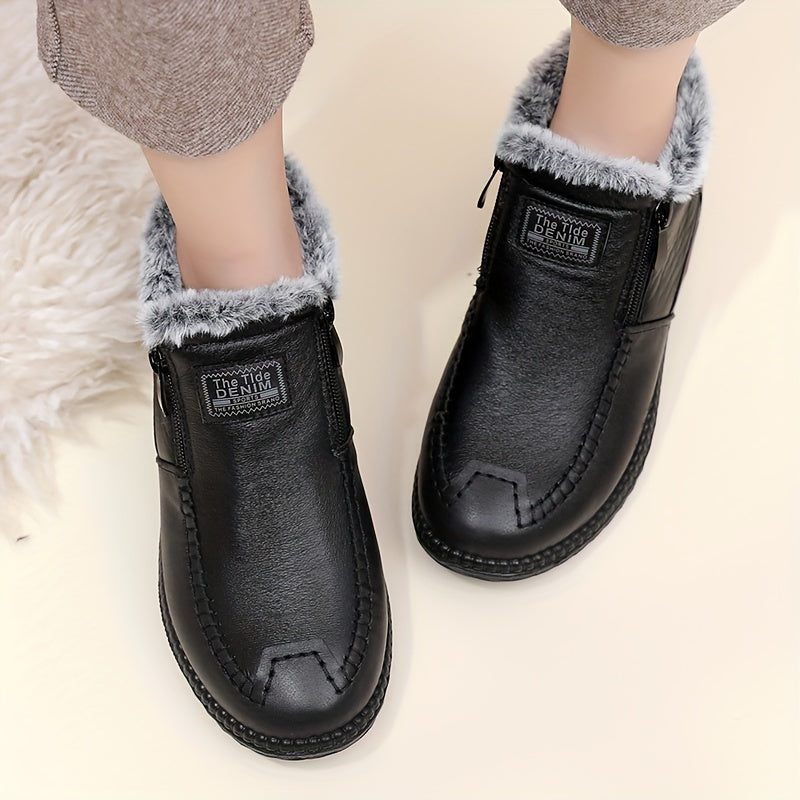 Women's Winter Boots Synthetic Faux Slip-Resistant Cushioned Warm Black