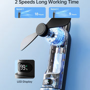 USB Rechargeable Mini Handheld Fan with LED Display, Portable Pocket Fan for Travel