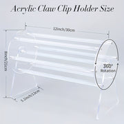 Acrylic Hair Claw Clip Display Stand Rotating Jewelry Organizer Storage
